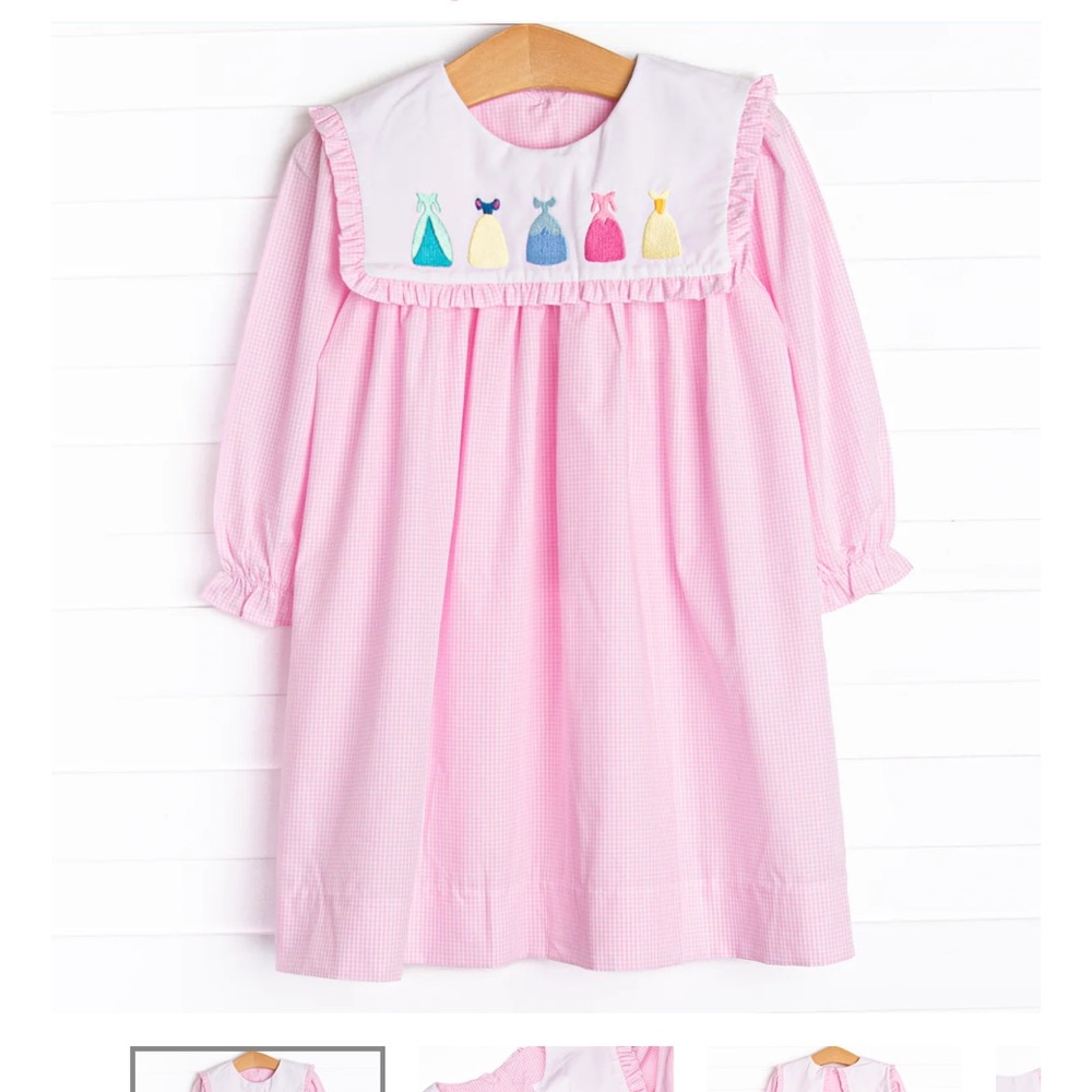 Dress-Up Dreams Long Sleeve Embroidered Dress, Pink